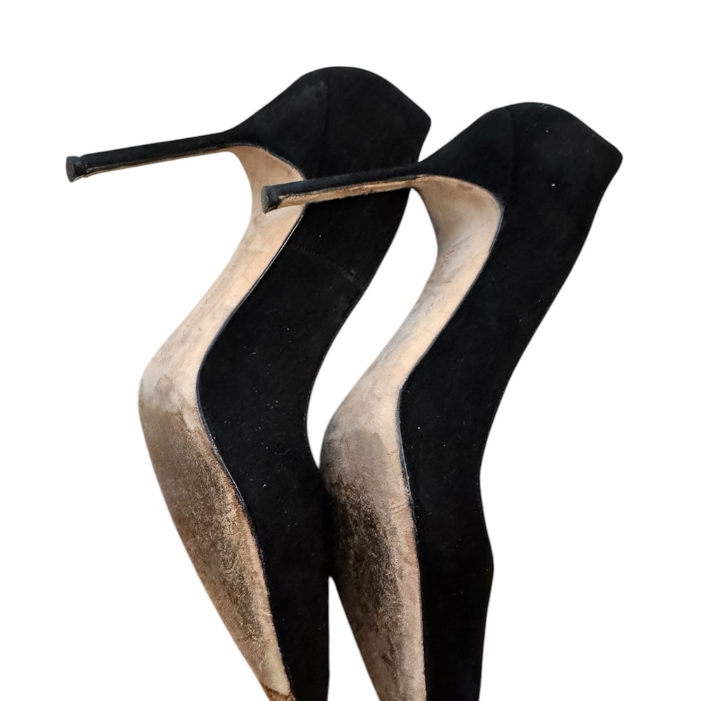 MANOLO BLAHNIK BB 105mm Black Suede Pumps Size 5.5 - Picture 6 of 9
